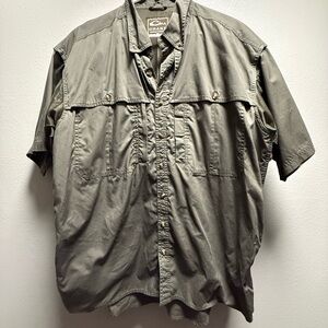 Drake Men's Casual Olive Button-Down Shirt